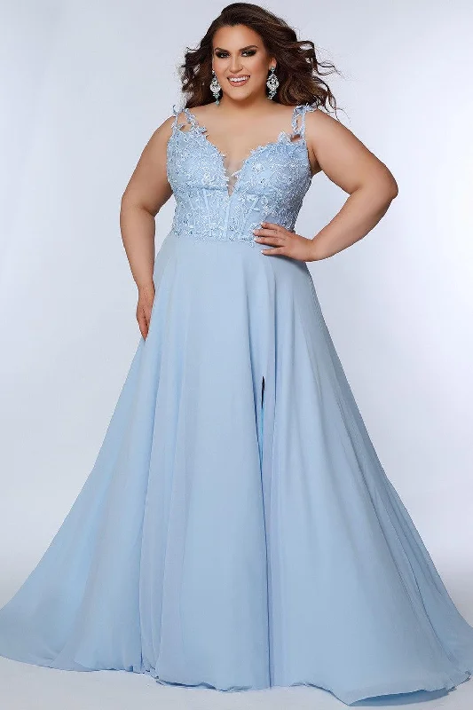 women's vacation dressesSydneys Closet SC7351 Long Plus Size Formal Chiffon Prom Dress